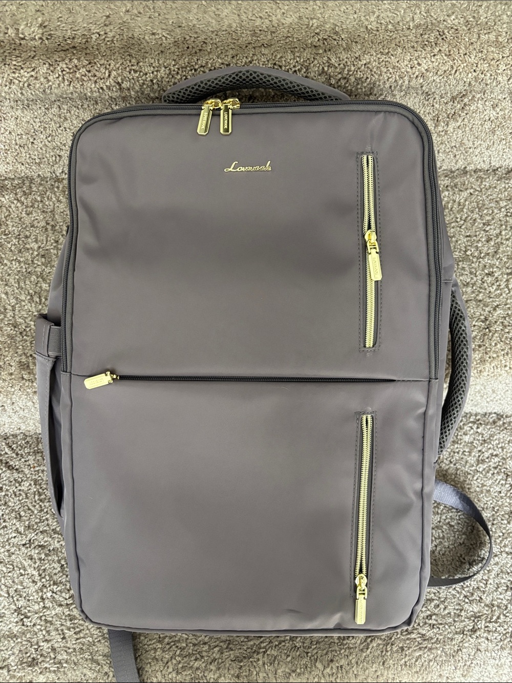 Lovevook Lavender Gray Women's Travel Backpack with Gold Hardware